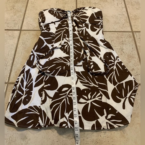 Daniel Laurent Strapless Tropical Leaf Mini Dress - L - Picture 6 of 6